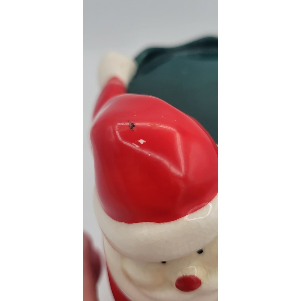 Vintage Russ Berrie Santa Claus 3in Pillar Candle Holder Ceramic Figurine 1960s - Picture 12 of 13